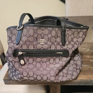 Coach Black and Brown Signature Tote